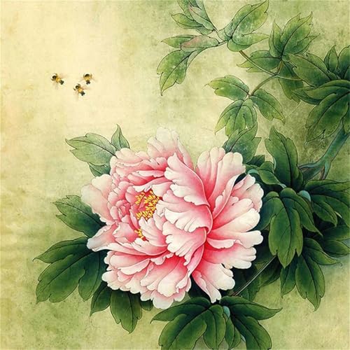 Puzzles 500 Teile, Puzzle Für Erwachsene, 45x45 cm Puzzle Lernspiel Herausforderung Spielzeug 500 Teile Pfingstrose Puzzles für Erwachsene von Yoonqun
