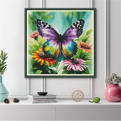 Puzzles 500 Teile, Puzzle Für Erwachsene, 45x45 cm Puzzle Lernspiel Herausforderung Spielzeug 500 Teile Schmetterlingsblume Puzzles für Erwachsene von Yoonqun