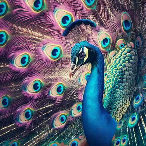 Puzzles 500 Teile, Puzzle Für Erwachsene, 45x45 cm Puzzle Lernspiel Herausforderung Spielzeug 500 Teile Schöner Pfau Puzzles für Erwachsene von Yoonqun