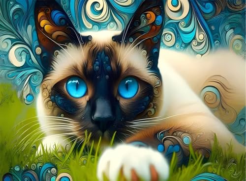 Puzzles 500 Teile, Puzzle Für Erwachsene,52x38 cm Puzzle Lernspiel Herausforderung Spielzeug 500 Abstrakte Tierkatze Puzzles für Erwachsene von Yoonqun
