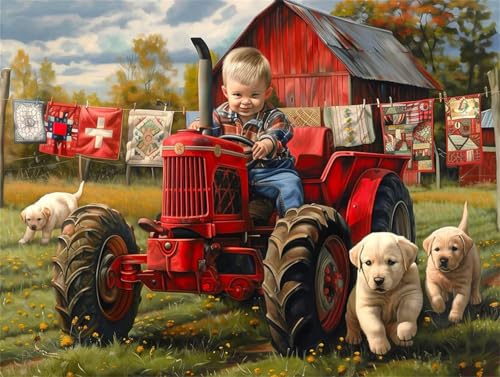 Puzzles 500 Teile, Puzzle Für Erwachsene,52x38 cm Puzzle Lernspiel Herausforderung Spielzeug 500 Bauernhof Traktor Junge Puzzles für Erwachsene von Yoonqun