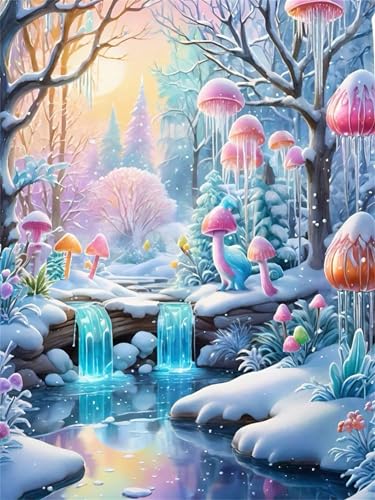 Puzzles 500 Teile, Puzzle Für Erwachsene,52x38 cm Puzzle Lernspiel Herausforderung Spielzeug 500 Winterpilzsee Puzzles für Erwachsene von Yoonqun