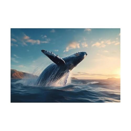 Puzzles 500 Teile, Tanzender Wal Puzzle für Erwachsene,52x38cm Puzzle Lernspiel Herausforderung Spielzeug 500 Teile Puzzles für Erwachsene Kinder von Yoonqun