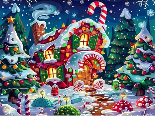 Puzzles 500 Teile, Weihnachtshäuschen Puzzle für Erwachsene,52x38cm Puzzle Lernspiel Herausforderung Spielzeug 500 Teile Puzzles für Erwachsene Kinder von Yoonqun