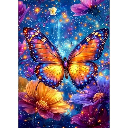 Puzzles 520 Teile, Puzzle Für Erwachsene,52x38 cm Puzzle Lernspiel Herausforderung Spielzeug 520 Sternenlicht Schmetterling Blume Puzzles für Erwachsene von Yoonqun