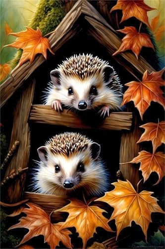 Puzzles 60 Teile, Puzzle Für Erwachsene,40x28 cm Puzzle Lernspiel Herausforderung Spielzeug 60 Ahornblatt-Igel Puzzles für Erwachsene von Yoonqun