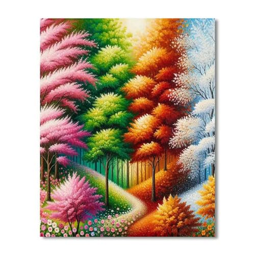 Puzzles 60 Teile, Puzzle Für Erwachsene,40x28 cm Puzzle Lernspiel Herausforderung Spielzeug 60 Bäume der Vier Jahreszeiten Puzzles für Erwachsene von Yoonqun