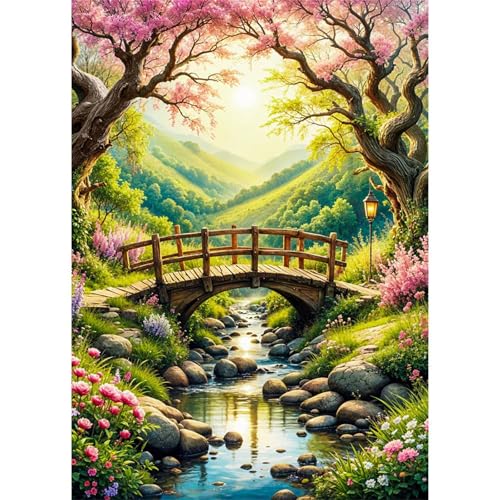 Puzzles 60 Teile, Puzzle Für Erwachsene,40x28 cm Puzzle Lernspiel Herausforderung Spielzeug 60 Blick auf die Woods Bridge Puzzles für Erwachsene von Yoonqun