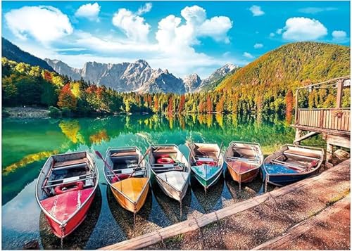 Puzzles 60 Teile, Puzzle Für Erwachsene,40x28 cm Puzzle Lernspiel Herausforderung Spielzeug 60 Hafenboote Landschaft Puzzles für Erwachsene von Yoonqun