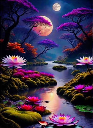Puzzles 60 Teile, Puzzle Für Erwachsene,40x28 cm Puzzle Lernspiel Herausforderung Spielzeug 60 Mondflusslotus Puzzles für Erwachsene von Yoonqun