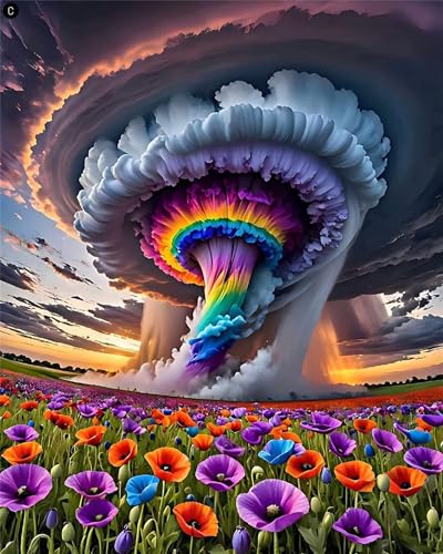 Puzzles 60 Teile, Puzzle Für Erwachsene,40x28 cm Puzzle Lernspiel Herausforderung Spielzeug 60 Regenbogentornado Puzzles für Erwachsene von Yoonqun