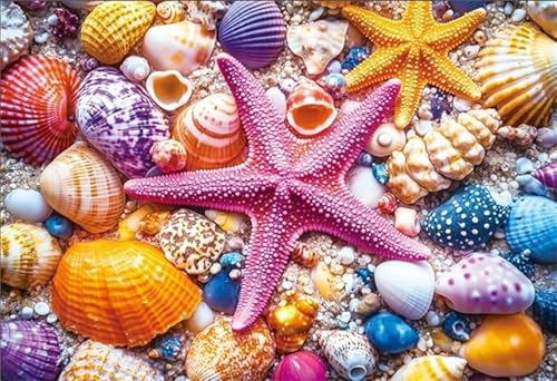 Puzzles 60 Teile, Puzzle Für Erwachsene,40x28 cm Puzzle Lernspiel Herausforderung Spielzeug 60 Seesternschalen Puzzles für Erwachsene von Yoonqun