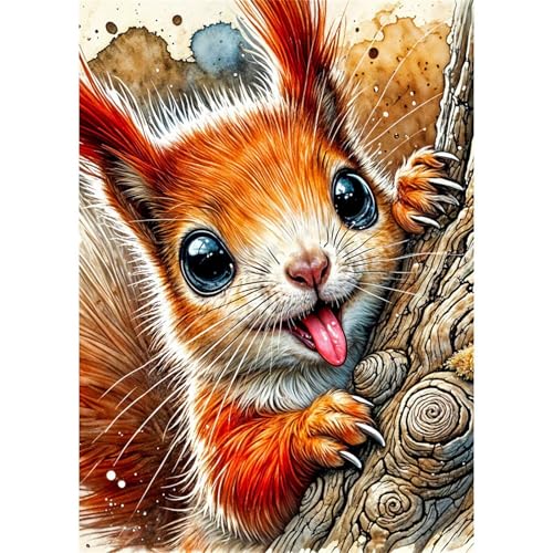 Puzzles 60 Teile, Puzzle Für Erwachsene,40x28 cm Puzzle Lernspiel Herausforderung Spielzeug 60 Süßes Eichhörnchen Puzzles für Erwachsene von Yoonqun