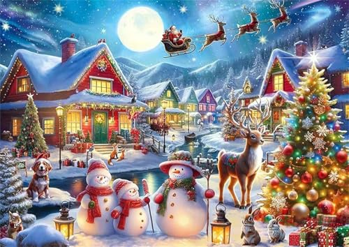 Puzzles 60 Teile, Puzzle Für Erwachsene,40x28 cm Puzzle Lernspiel Herausforderung Spielzeug 60 Weihnachtstiere Puzzles für Erwachsene von Yoonqun