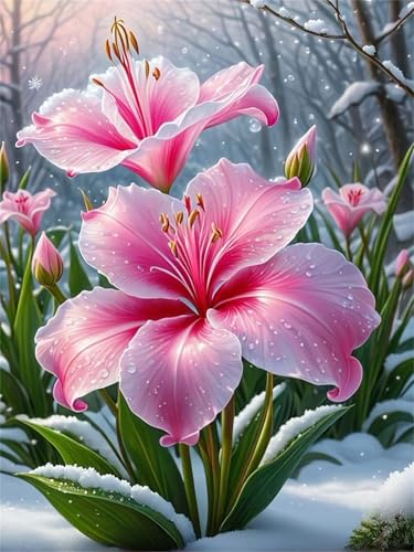 Puzzles 60 Teile, Puzzle Für Erwachsene,40x28 cm Puzzle Lernspiel Herausforderung Spielzeug 60 Winterrosa Lilie Puzzles für Erwachsene von Yoonqun