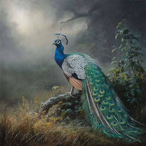 Puzzles 70 Teile, Puzzle Für Erwachsene, 16x16 cm Puzzle Lernspiel Herausforderung Spielzeug 70 Teile Dschungel Pfau Tier Puzzles für Erwachsene von Yoonqun