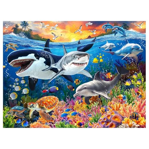 Puzzles 700 Teile, Meerestier Puzzle für Erwachsene,55x42cm Puzzle Lernspiel Herausforderung Spielzeug 700 Teile Puzzles für Erwachsene Kinder von Yoonqun