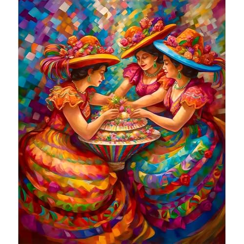 Puzzles 700 Teile, Puzzle Für Erwachsene,52x38 cm Puzzle Lernspiel Herausforderung Spielzeug 700 Bunte Frauen Puzzles für Erwachsene von Yoonqun