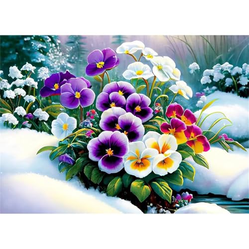 Puzzles 700 Teile, Puzzle Für Erwachsene,52x38 cm Puzzle Lernspiel Herausforderung Spielzeug 700 Schneeblumen Puzzles für Erwachsene von Yoonqun