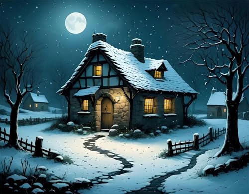 Puzzles 700 Teile, Rustikales Cottage Winter Puzzle für Erwachsene,52x38cm Puzzle Lernspiel Herausforderung Spielzeug 700 Teile Puzzles für Erwachsene Kinder von Yoonqun