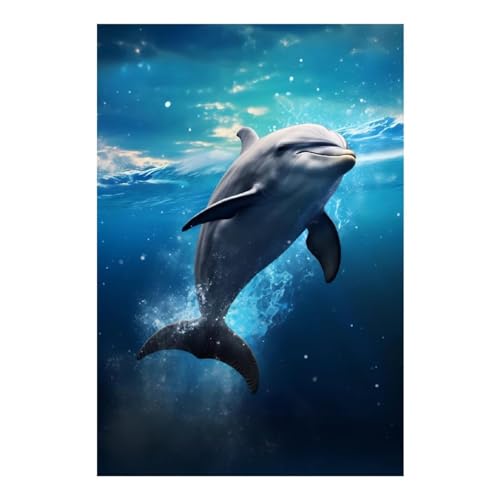Puzzles 700 Teile, Süßer Delphin Puzzle für Erwachsene,55x42cm Puzzle Lernspiel Herausforderung Spielzeug 700 Teile Puzzles für Erwachsene Kinder von Yoonqun