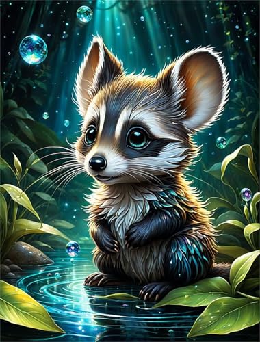 Puzzles 90 Teile, Puzzle Für Erwachsene,25x20 cm Puzzle Lernspiel Herausforderung Spielzeug 90 Dschungel süßer Waschbär Puzzles für Erwachsene von Yoonqun