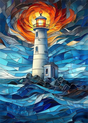 Puzzles 90 Teile, Puzzle Für Erwachsene,25x20 cm Puzzle Lernspiel Herausforderung Spielzeug 90 Leuchtturmglas Puzzles für Erwachsene von Yoonqun