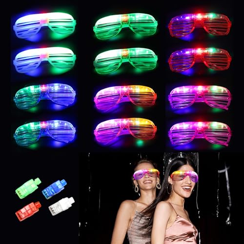 Yootiko 12 Stück Led Brillen für Party,Neon Party Brillen,Rave Partybrillen Leuchtend,Bunt Glitzer Led Brille Kinder Erwachsene Shutter Shades Brille Festival Outfit Partyzubehör für Kindergeschenk Yootiko 12 Stück Led Brillen für Party,Neon Party Brillen,Rave Partybrillen Leuchtend,Bunt Glitzer Led Brille Kinder Erwachsene Shutter Shades Brille Festival Outfit Partyzubehör für Kindergeschenk von Yootiko