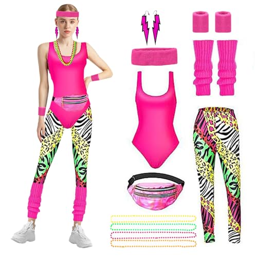 80er 90er Jahre Outfit Damen,Mottoparty 80s 90s Karneval Kostüm Damen Accessoires,Workout Aerobic Outfit 80er Damen Kleidung,Retro Neon Party Outfit Damen Set,Kostüm Fasching Damen für Karneval Party 80er 90er Jahre Outfit Damen,Mottoparty 80s 90s Karneval Kostüm Damen Accessoires,Workout Aerobic Outfit 80er Damen Kleidung,Retro Neon Party Outfit Damen Set,Kostüm Fasching Damen für Karneval Party von Yootiko