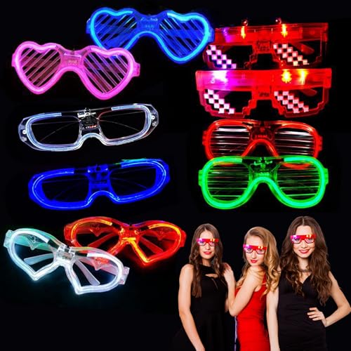 Yootiko 10 Stück Partybrille Leuchtende Led Neon Partybrillen Rave Brille Party Led Kostüm Party Zubehör Kindergeburtstag Partygeschenke für Kinder Erwachsene Karneval Raveparty Fasching Yootiko 10 Stück Partybrille Leuchtende Led Neon Partybrillen Rave Brille Party Led Kostüm Party Zubehör Kindergeburtstag Partygeschenke für Kinder Erwachsene Karneval Raveparty Fasching von Yootiko
