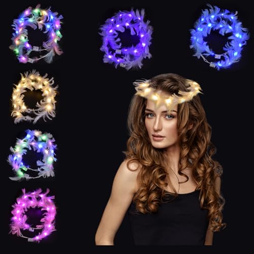 Yootiko 12pcs Led Feder Stirnband,Led Haarreif,Blumenkranz Haare Leuchtend,Lichterkette Mit Federn,Leuchtender Kopfschmuck für Damen Kinder Weihnachten Halloween Karneval Party Hochzeit Haarschmuck Yootiko 12pcs Led Feder Stirnband,Led Haarreif,Blumenkranz Haare Leuchtend,Lichterkette Mit Federn,Leuchtender Kopfschmuck für Damen Kinder Weihnachten Halloween Karneval Party Hochzeit Haarschmuck von Yootiko
