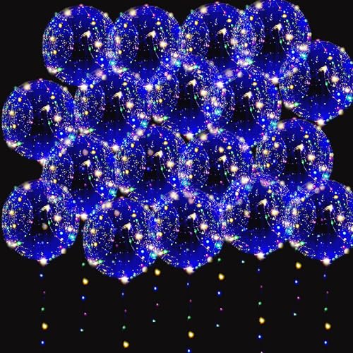Yootiko 18 Pcs Led Ballons,Leuchtende Led Luftballons,Bobo Helium Leuchtballons mit Lichter,20 Zoll Led Transparent Ballonlichter Party Deko Ballon für Valentinstag, Hochzeit,Geburtstag,Weihnachten von Yootiko