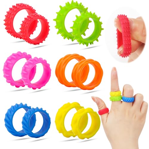 Yooyan 12 Stück Fidget Ring Toys für Kinder und Erwachsene, Anti-Stress Toy, Magische Fingerring Spielzeug Set, Sinnes Geschenk im Klassenzimmer, Sensorischen Zur Entspannung und Fokusförderung Yooyan 12 Stück Fidget Ring Toys für Kinder und Erwachsene, Anti-Stress Toy, Magische Fingerring Spielzeug Set, Sinnes Geschenk im Klassenzimmer, Sensorischen Zur Entspannung und Fokusförderung von Yooyan