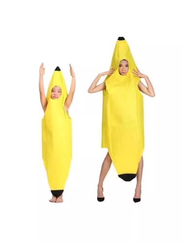 Yooyan Bananenkostüm Neuartige Obst Kostüme für Kinder, Lustiges Karneval Halloween Kostüm, Einheitsgröße Bananen Kostüm, Lustiges Banana Kostüm für Obst Mottoparty, Weihnachten, Cosplay von Yooyan