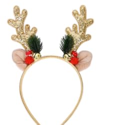 Yooyan Haarreif Weihnachten, Weihnachtsgeweih-Stirnband, Glitzer Weihnachten Haarreif, Weihnachts Party Haarschmuck Weihnachts Kopfschmuck, Weihnachtsfeier, Cosplay, Masquerade (Gold) von Yooyan