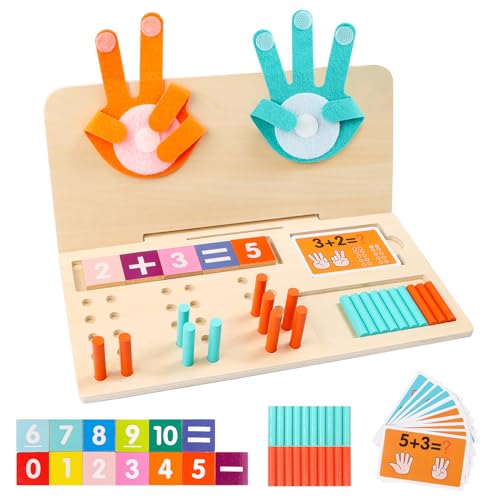 Yooyan Montessori Spielzeug Lernspiel ab 3 4 5 Jahre Holzspielzeug Fingerzählmathe Geschenke Jungen Mädchen, Kinder Mathe Lernspielzeug aus Holz, Geschenk für Jungen Mädchen STEM Geburtstag Yooyan Montessori Spielzeug Lernspiel ab 3 4 5 Jahre Holzspielzeug Fingerzählmathe Geschenke Jungen Mädchen, Kinder Mathe Lernspielzeug aus Holz, Geschenk für Jungen Mädchen STEM Geburtstag von Yooyan