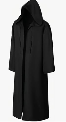 Yooyan Umhang mit Kapuze, schwarzer Umhang für Erwachsene, Mantel für Halloween Weihnachten Karneval Kostüm, Vampir Cosplay Cape Kostüm, Kapuzenumhang Kostüme, Tunika Kapuzenuniform von Yooyan