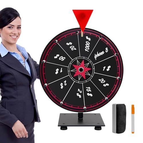 Yorajuy 12" Glücksrad Zum Drehen, Drehendes Preisrad, Farbe Tisch GlüCksrad Mit Tafelradierer Und Marker, Geeignet Für Kinder Und Erwachsene Yorajuy 12" Glücksrad Zum Drehen, Drehendes Preisrad, Farbe Tisch GlüCksrad Mit Tafelradierer Und Marker, Geeignet Für Kinder Und Erwachsene von Yorajuy
