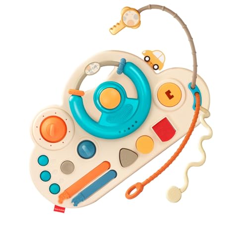 Yorajuy Kinder-Lenkrad-Spielzeug, fleißiges Lenkrad, Montessori-Spielzeug für Kinder,Drehen und Lernen Sie das Lenkradspielzeug des Fahrers | Lernspielzeug, praktische Installation, interaktives von Yorajuy