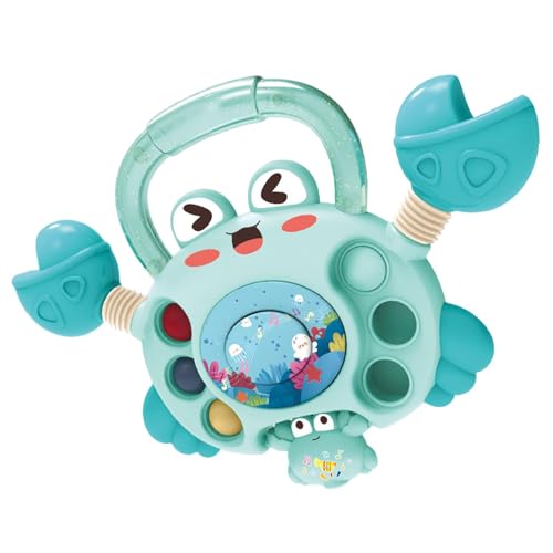 Yorajuy Zugschnur-Spielzeug,Montessori-Ziehspielzeug - Montessori Spielzeug Nachziehspielzeug,Krabbenförmiges Ziehspielzeug, Feinmotorikspielzeug, Kinderpfeifen-Reisespielzeug, Lernspielzeug für von Yorajuy