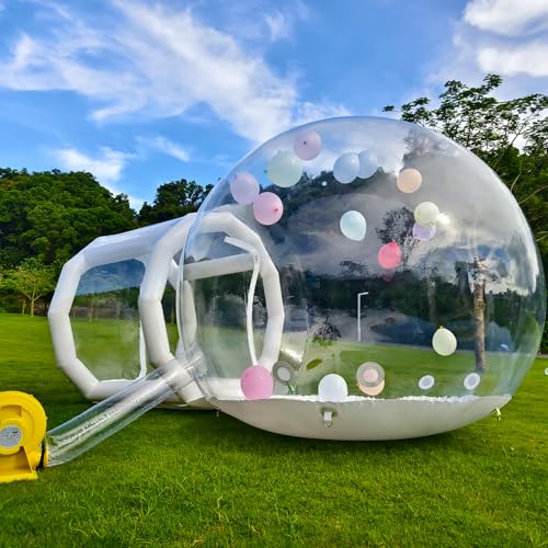 Aufblasbares Blasenhaus, Aufblasbares Bubble House Dome mit Gebläse & Pumpe, Durchmesser Wasserdichtes Gartenzelt aus PVC in Kommerzieller Qualität für Camping, Party (Weiß, 250CM) von Yorkgargen