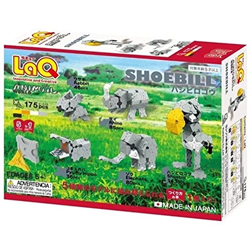 LaQ Animal World Schuhschnabel | 175 Teile | 5 Modelle | ab 5 Jahren | Kreativer, pädagogischer Konstruktionsspielzeugblock | Hergestellt in Japan LaQ Animal World Schuhschnabel | 175 Teile | 5 Modelle | ab 5 Jahren | Kreativer, pädagogischer Konstruktionsspielzeugblock | Hergestellt in Japan von Yoshiritsu