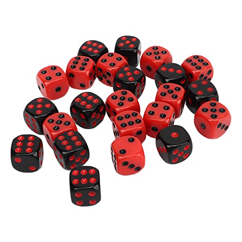 Six -Sided Dice, 48 PCs Schwarz und Rotes Plastik -Tischspiel -Würfel -Set für das Unterrichten von Brettspielen Im Klassenzimmer Spielen Rolling Party Bars Club von Yosoo Health Gear