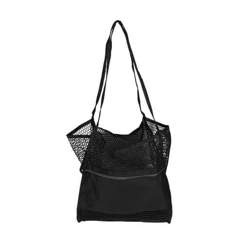 Yosoo Health Gear Mesh Beach Bag, 35x55x17cm, Frauen Oxford -Stoff Schulterhandtasche, Pool -Reise -Tasche für Strandurlaubsgrundausfälle (Black) von Yosoo Health Gear