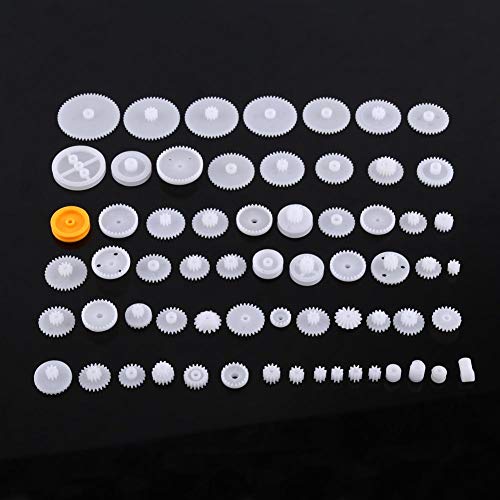 Modellbau Bastelset Zahnräder, 64 Typ Kunststoff Zahnradsatz Für DIY Getriebe Modellbau, Plastic Gears für Toy Motor Car Robot, 64 Typ von Yosoo Health Gear