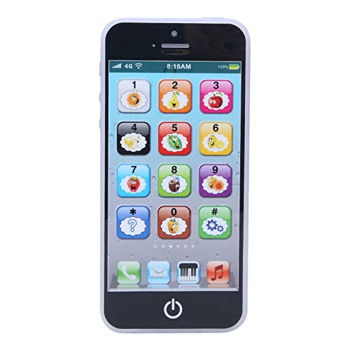 Yosoo Health Gear Musik Leichtes Handy, Englisch Lern Telefon Hoch Simuliertes Handy mit Blinkenden Lichtern, Zählung, Rollenspiel-Handy (Black) von Yosoo Health Gear