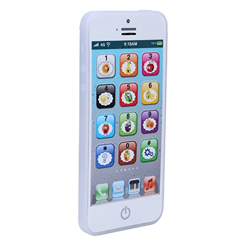 Yosoo Health Gear Musik Leichtes Handy, Englisch Lern Telefon Hoch Simuliertes Handy mit Blinkenden Lichtern, Zählung, Rollenspiel-Handy (White) von Yosoo Health Gear