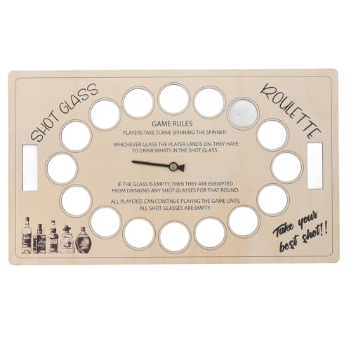 Yosoo Health Gear Roulette Trinkspiel, 17,72 X 10,47 X 0,2 Zoll Rotierendes Trinktisch-Spielbrett aus Holz für Erwachsene für Party-Bar-Spieleabende, das Roulette-Rad-Trinkspiel von Buzzed von Yosoo Health Gear