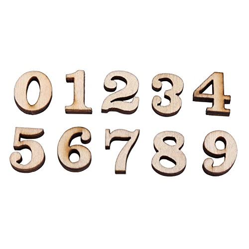 Yosoo 200 Stück Holz 0-9 Zahlen und A-Z Holzbuchstaben DIY Spielzeug für Kinder Kinder frühes Lernen (Größe: Typ #2 Zahlen) von Yosoo