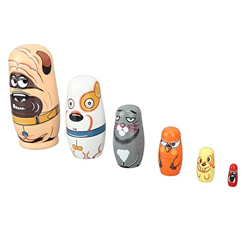 Yosoo Hunde-Nistpuppen, Handgefertigtes Dekoratives Russisches Puppenspielzeugset aus Holz, Matroschka mit Figuren, Rassengeschenke für Liebhaber, Thematische Kinder, von Yosoo